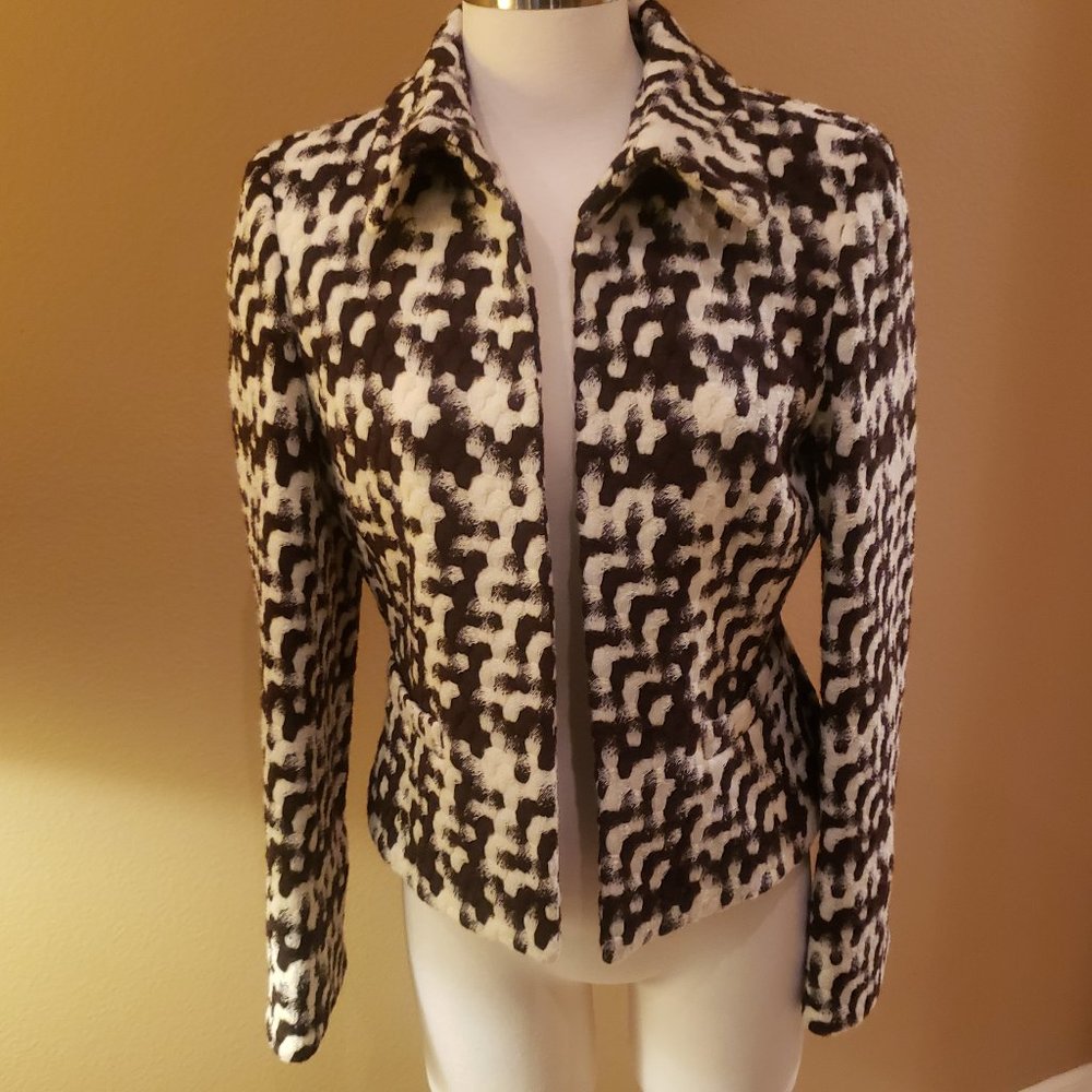 NWT Ellen Tracy Brown and Beige Wool Jacket Size 6